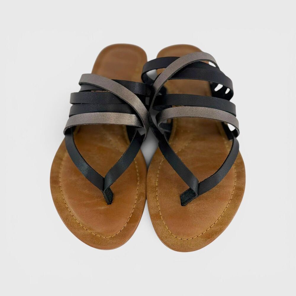 Amanda Blu Multi-Strap Flat Thong Sandals Size 6 (36)